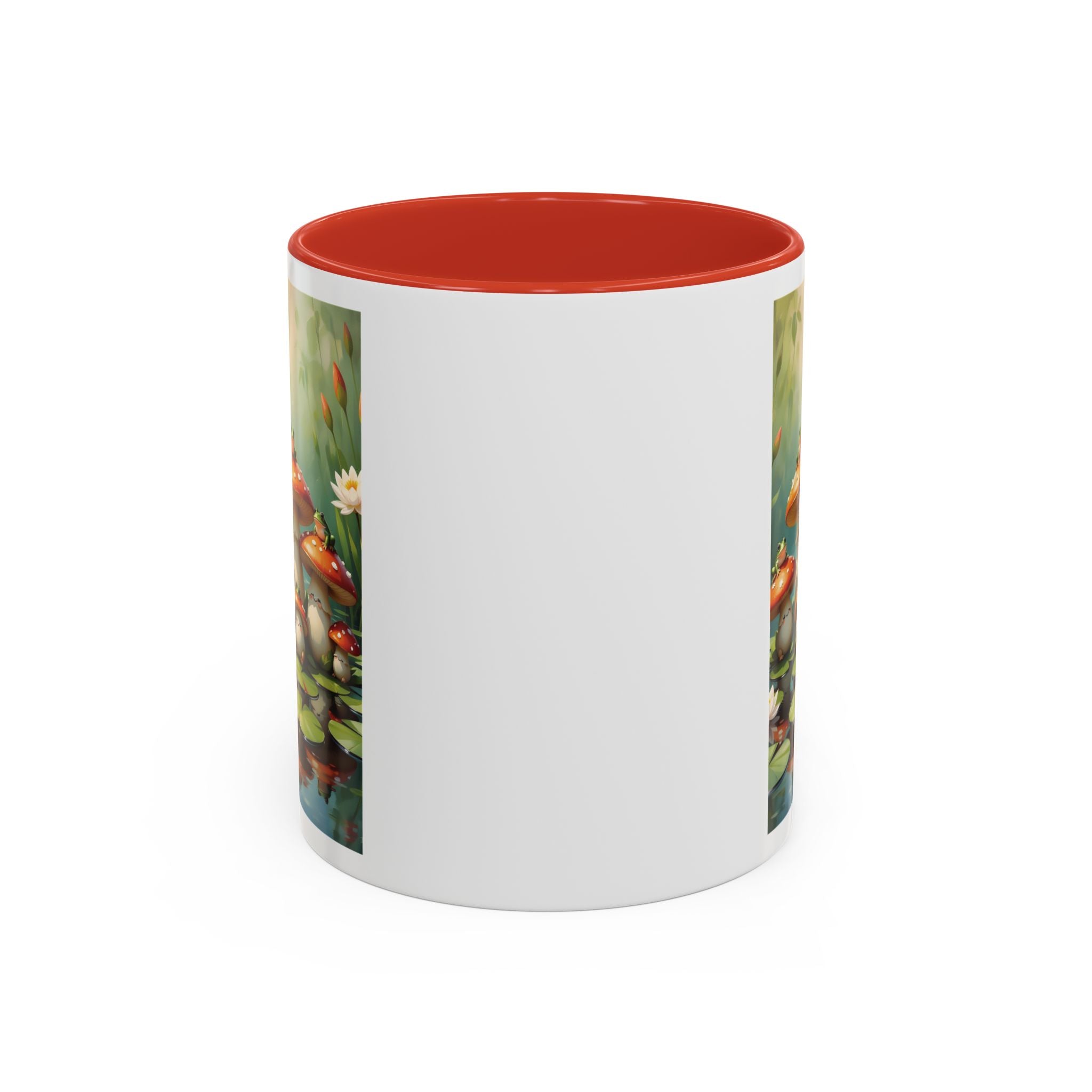 Mushroom Pond Coffee Mug — Whimsical Toadstool Accent Ceramic Mug