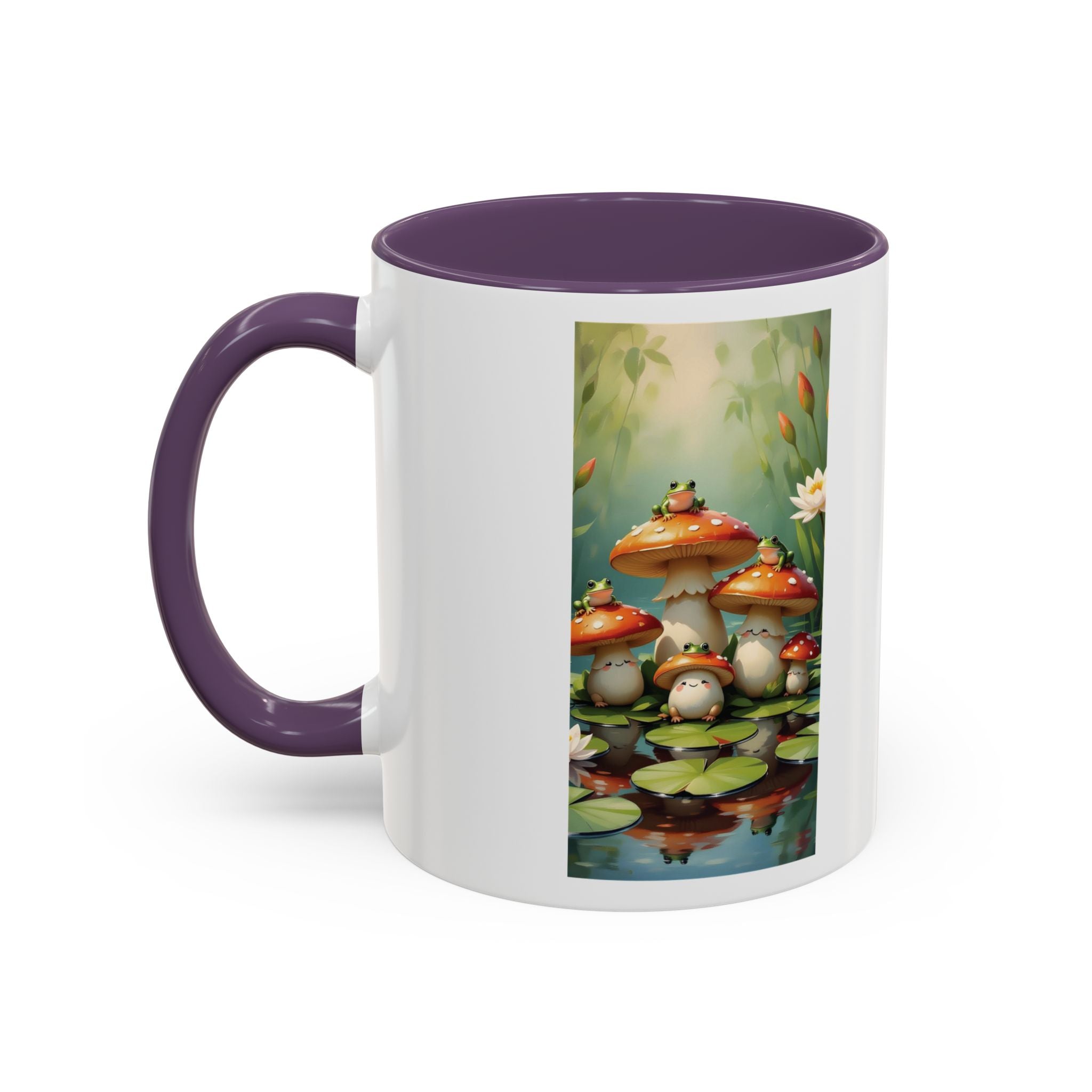 Mushroom Pond Coffee Mug — Whimsical Toadstool Accent Ceramic Mug