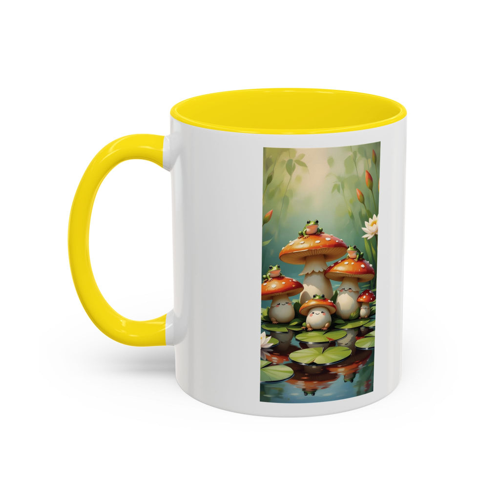 Mushroom Pond Coffee Mug — Whimsical Toadstool Accent Ceramic Mug