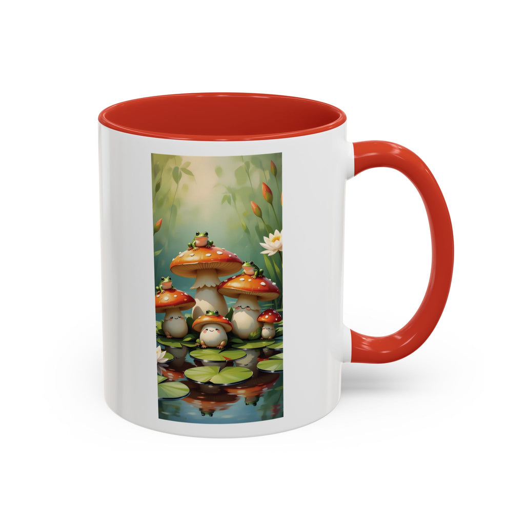 Mushroom Pond Coffee Mug — Whimsical Toadstool Accent Ceramic Mug