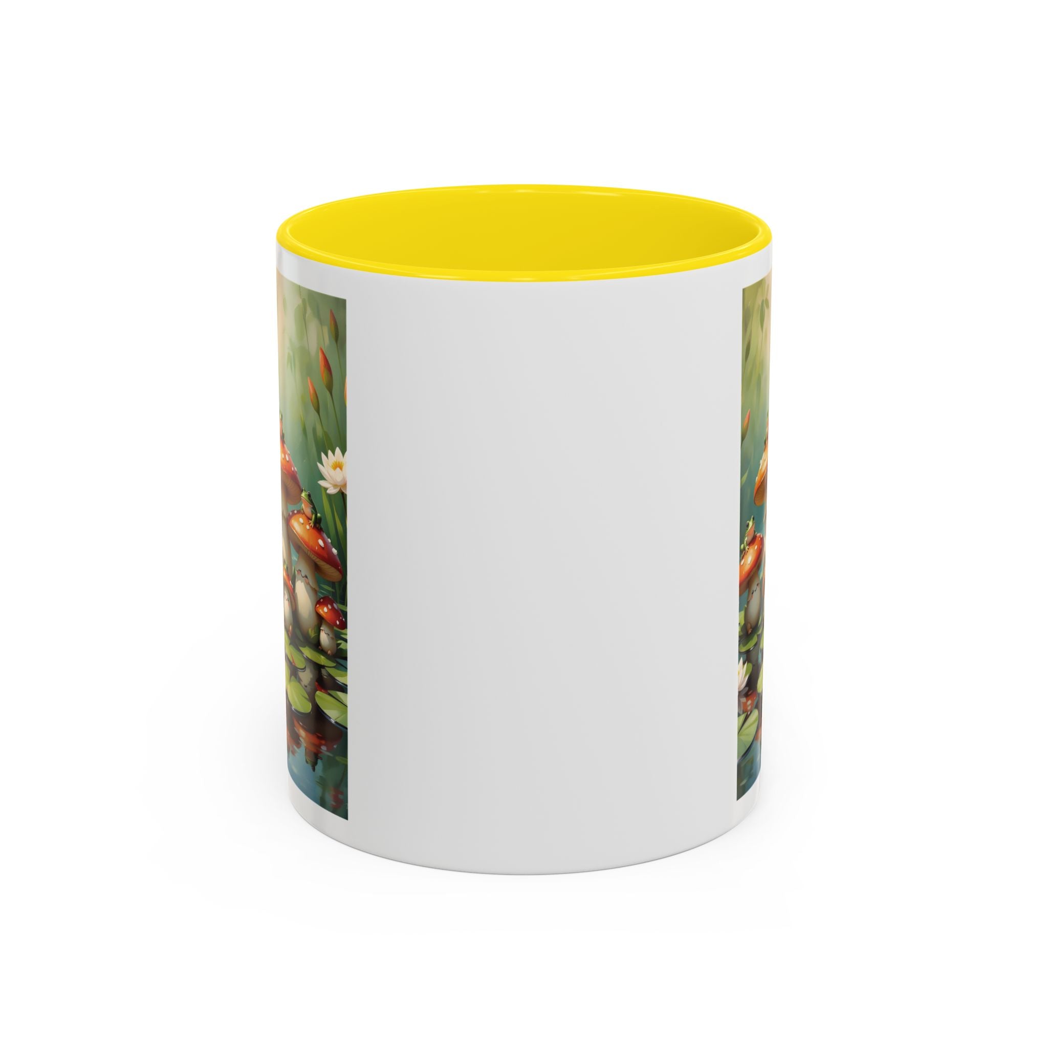 Mushroom Pond Coffee Mug — Whimsical Toadstool Accent Ceramic Mug