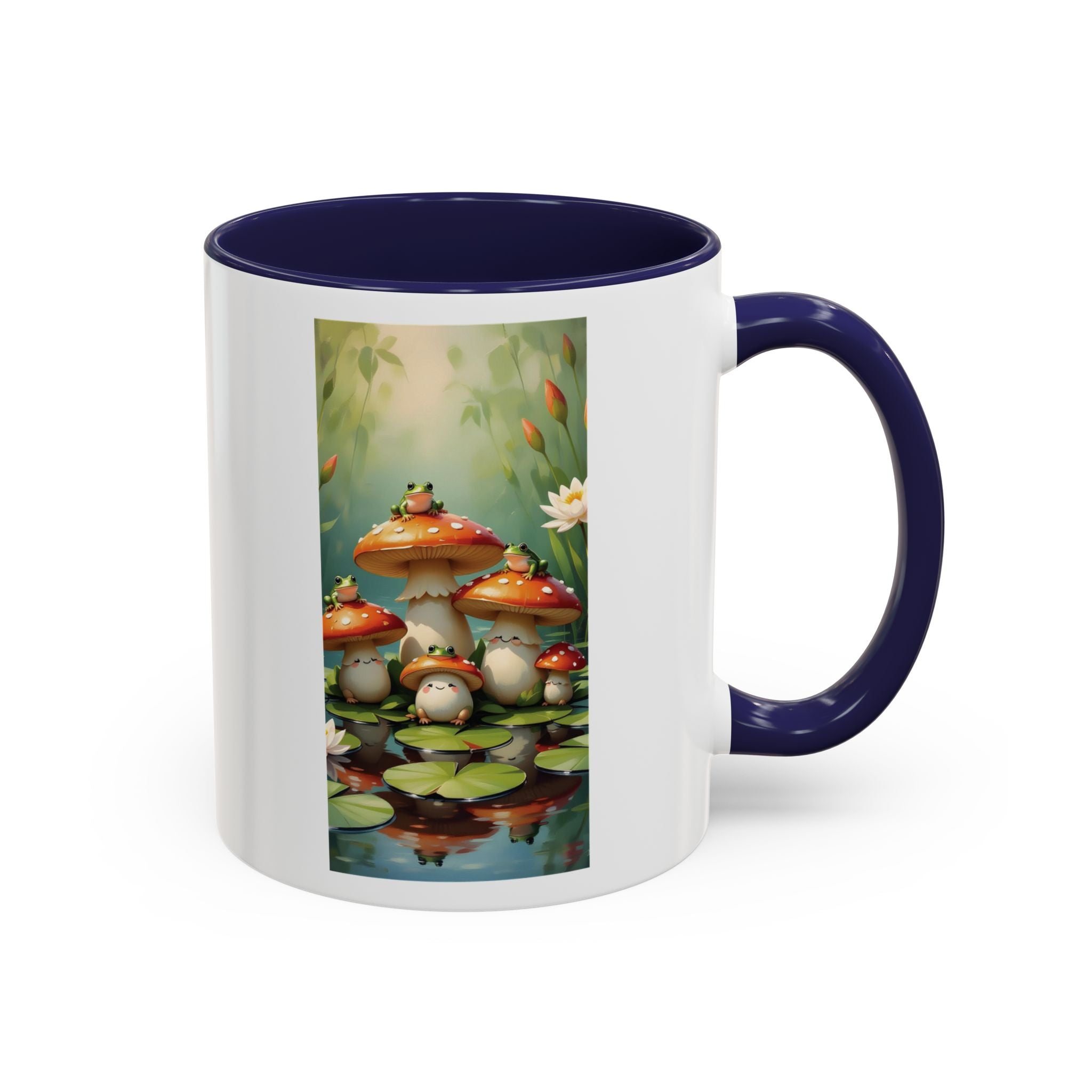 Mushroom Pond Coffee Mug — Whimsical Toadstool Accent Ceramic Mug