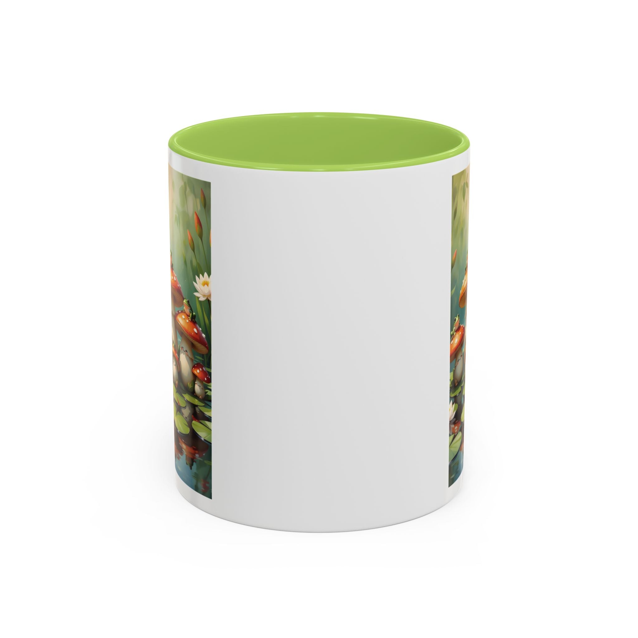 Mushroom Pond Coffee Mug — Whimsical Toadstool Accent Ceramic Mug