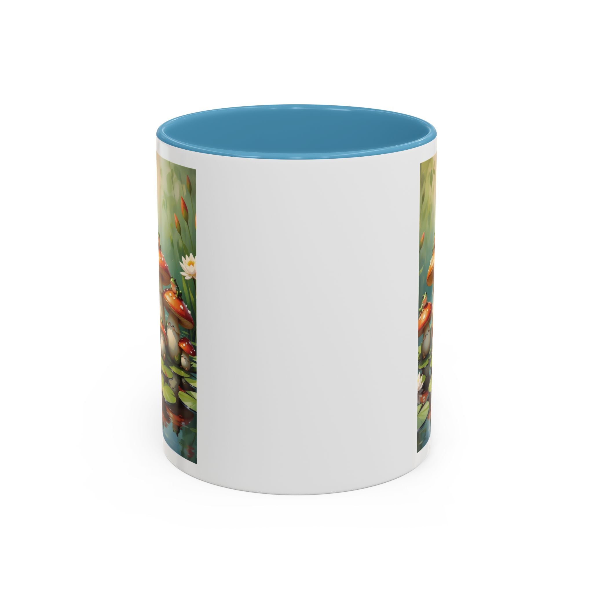 Mushroom Pond Coffee Mug — Whimsical Toadstool Accent Ceramic Mug