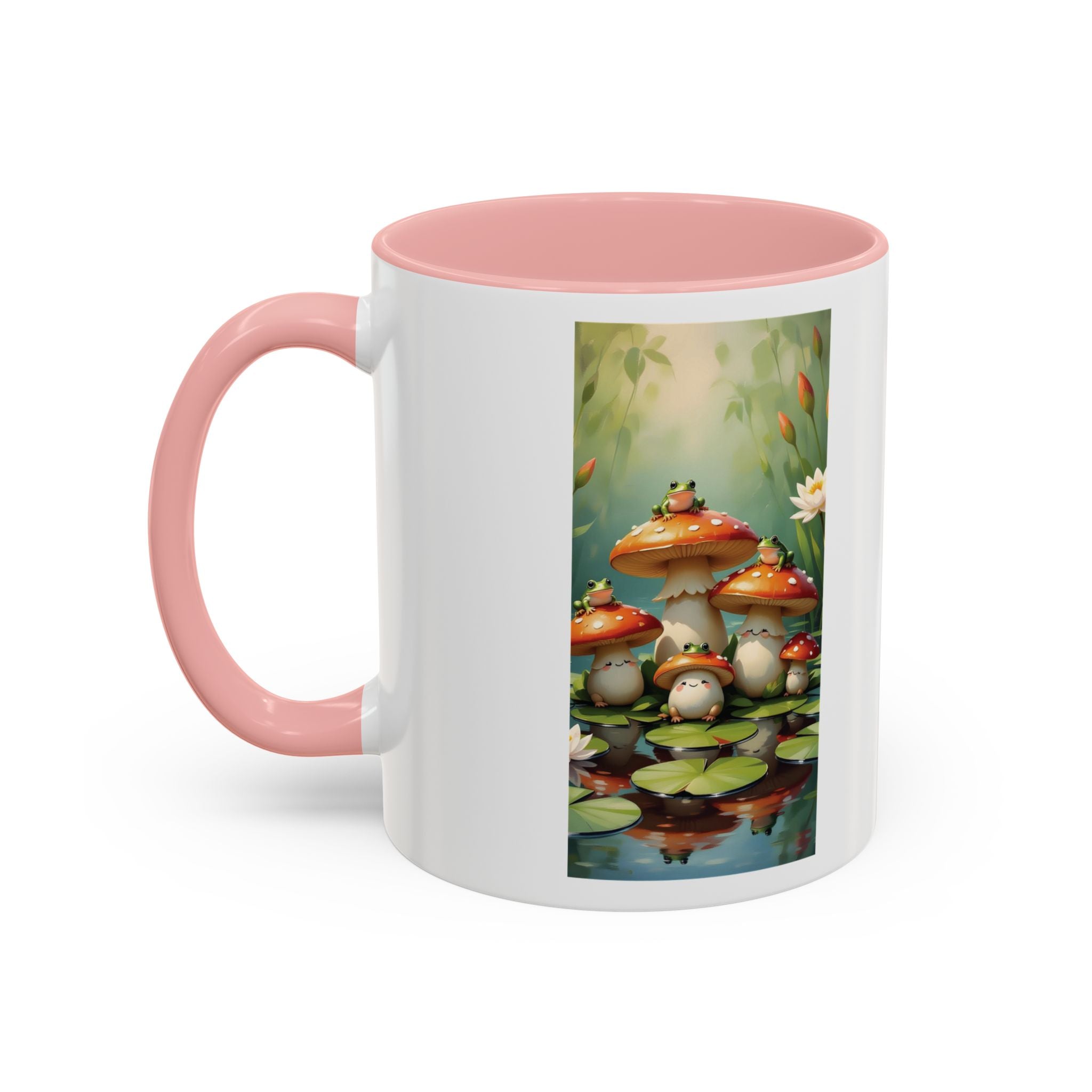 Mushroom Pond Coffee Mug — Whimsical Toadstool Accent Ceramic Mug