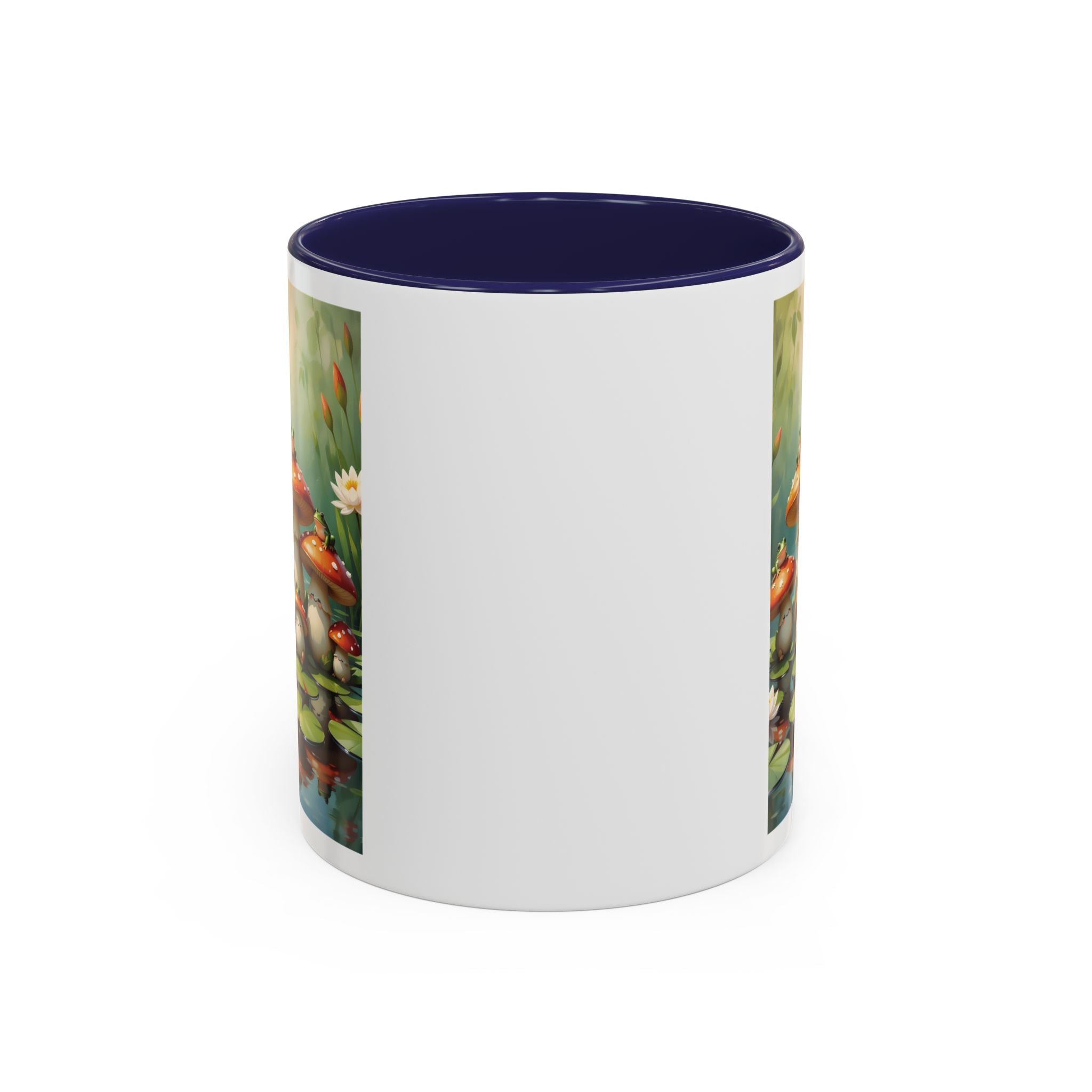 Mushroom Pond Coffee Mug — Whimsical Toadstool Accent Ceramic Mug