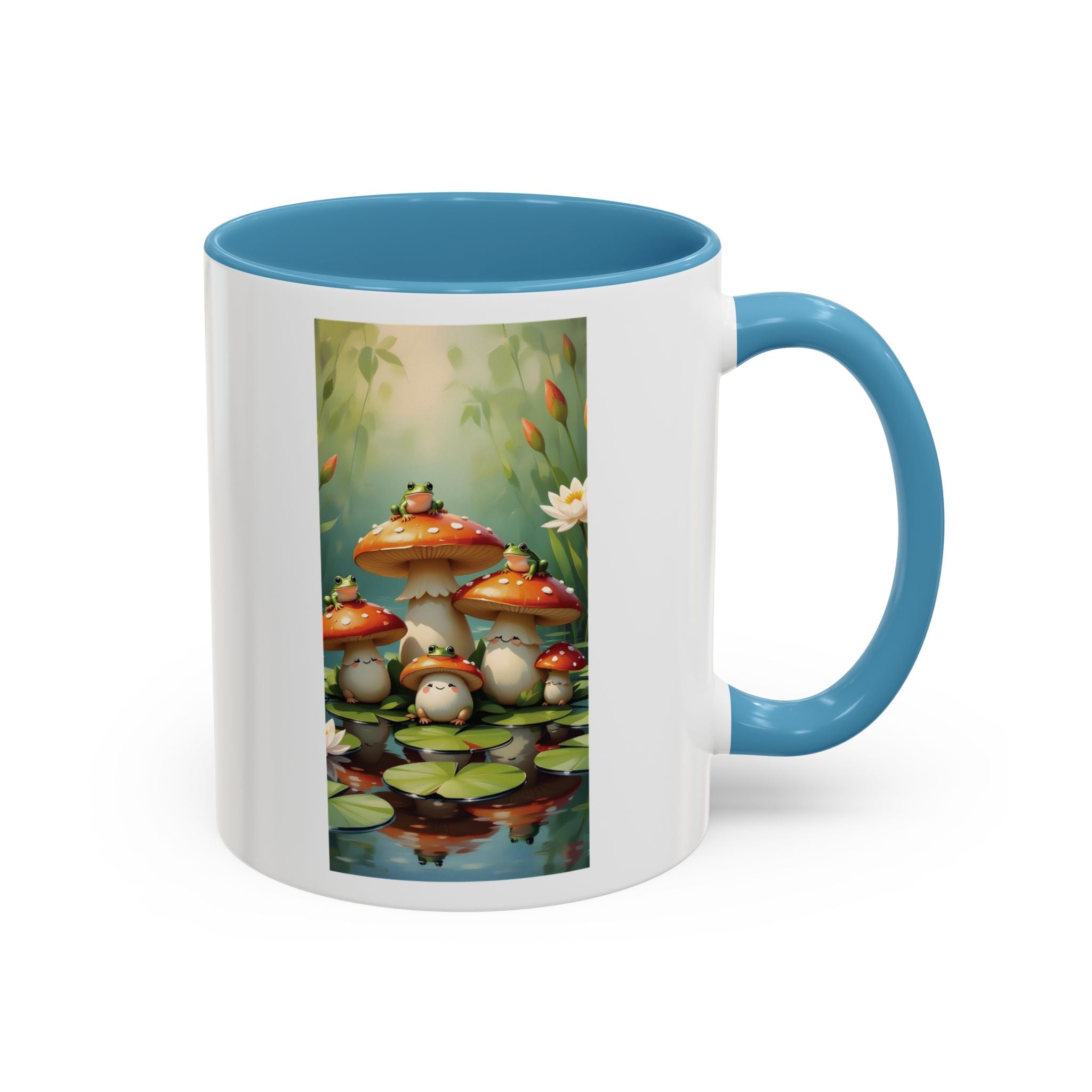 Mushroom Pond Coffee Mug — Whimsical Toadstool Accent Ceramic Mug