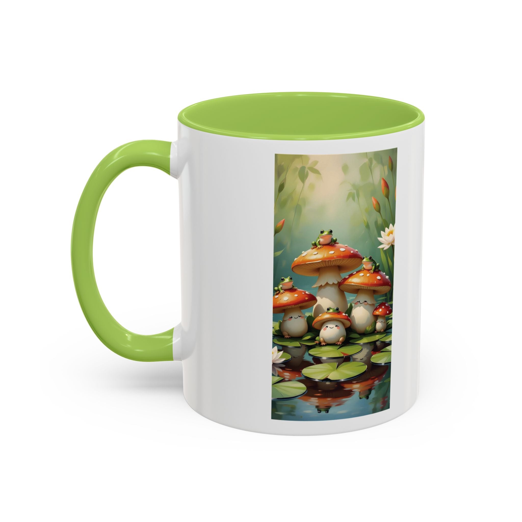 Mushroom Pond Coffee Mug — Whimsical Toadstool Accent Ceramic Mug