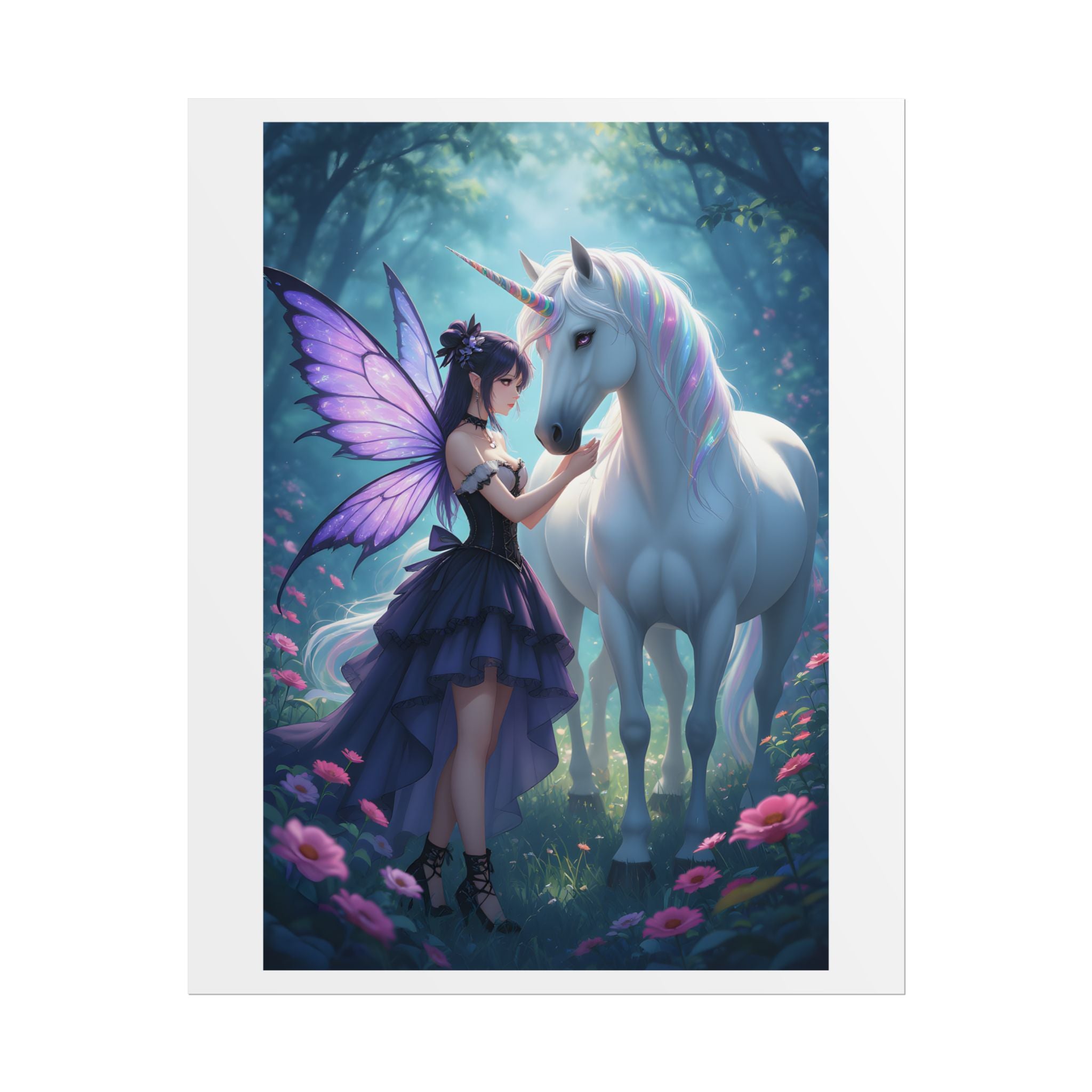 Unicorn & Fairy Poster - Fantasy Rolled Art Print for Kids & Teens