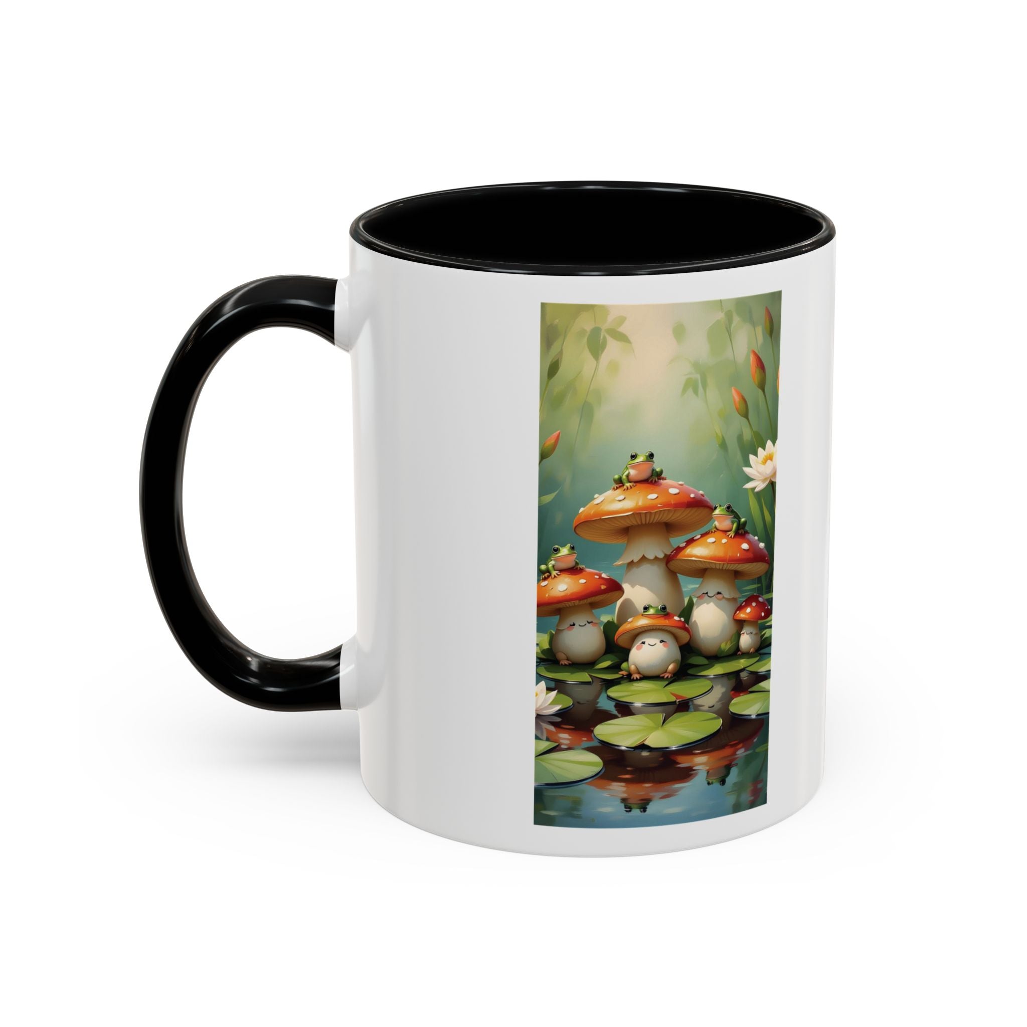 Mushroom Pond Coffee Mug — Whimsical Toadstool Accent Ceramic Mug