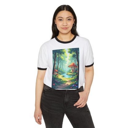 Whimsical Mushroom Forest Ringer T-Shirt — "Be Whimsical"