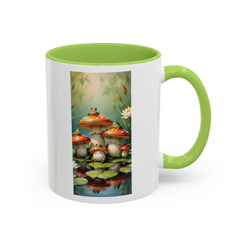 Mushroom Pond Coffee Mug — Whimsical Toadstool Accent Ceramic Mug