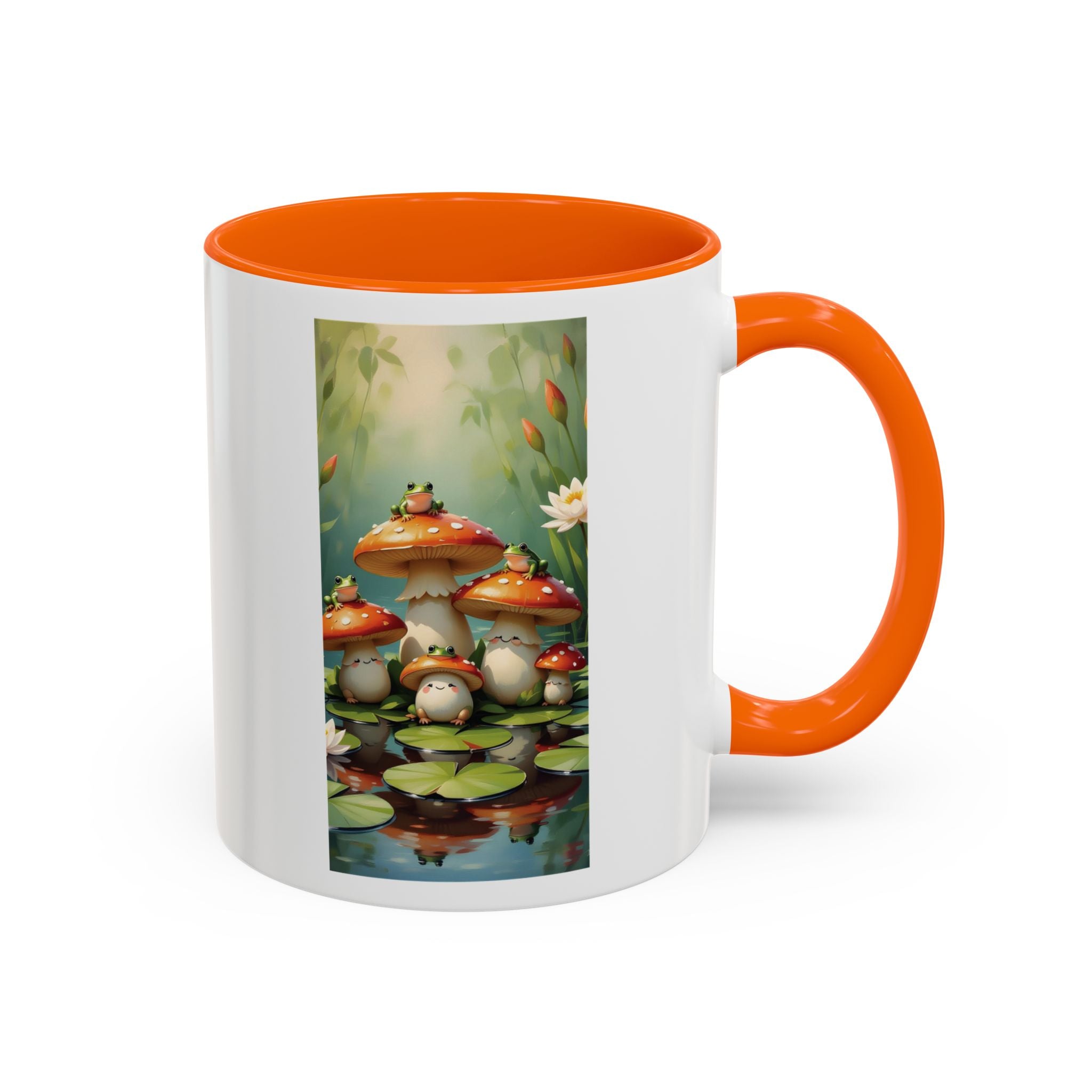 Mushroom Pond Coffee Mug — Whimsical Toadstool Accent Ceramic Mug