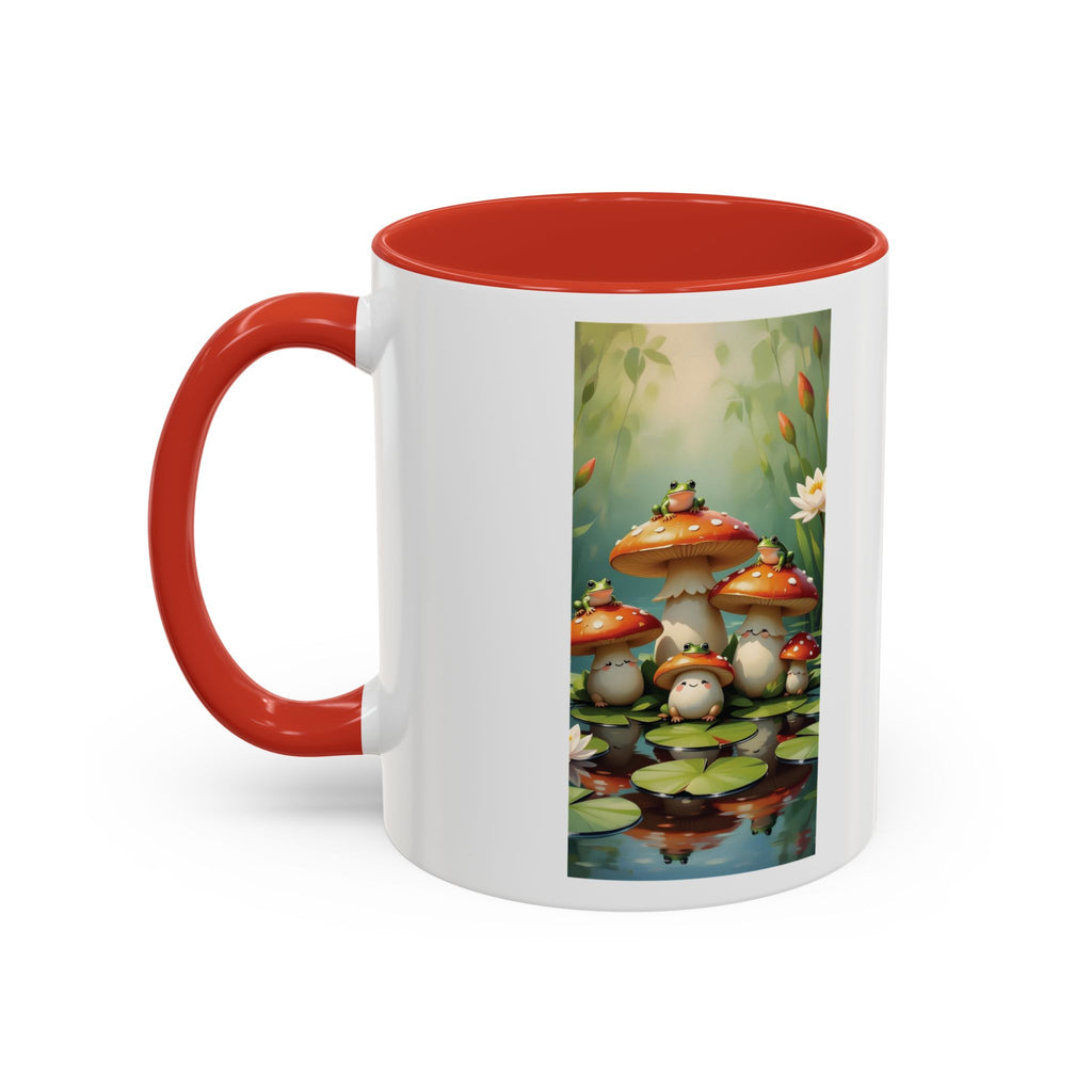 Mushroom Pond Coffee Mug — Whimsical Toadstool Accent Ceramic Mug