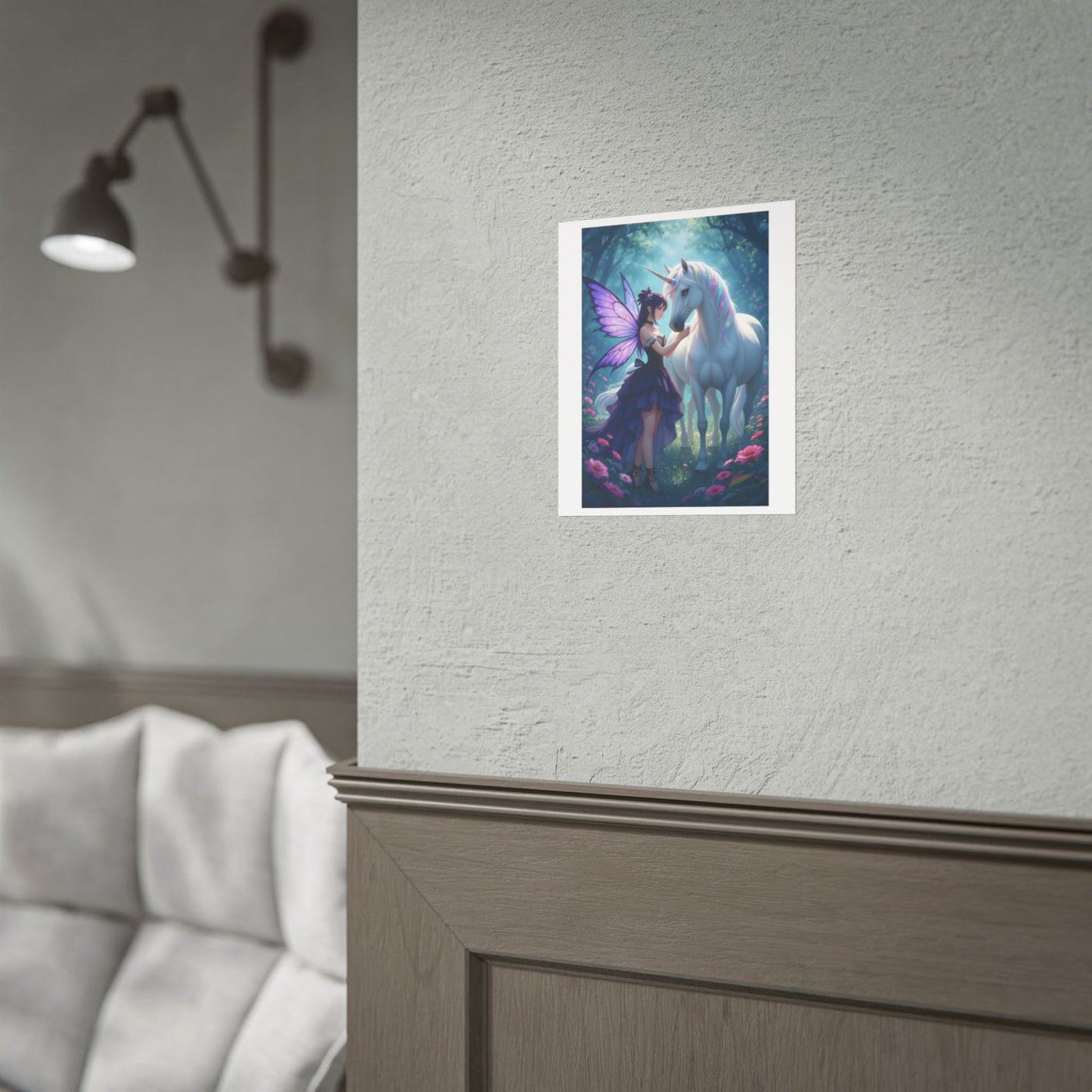 Unicorn & Fairy Poster - Fantasy Rolled Art Print for Kids & Teens