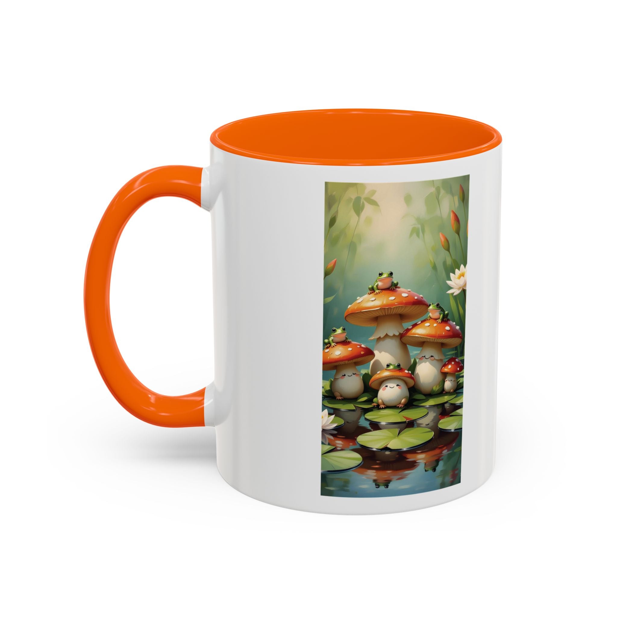 Mushroom Pond Coffee Mug — Whimsical Toadstool Accent Ceramic Mug