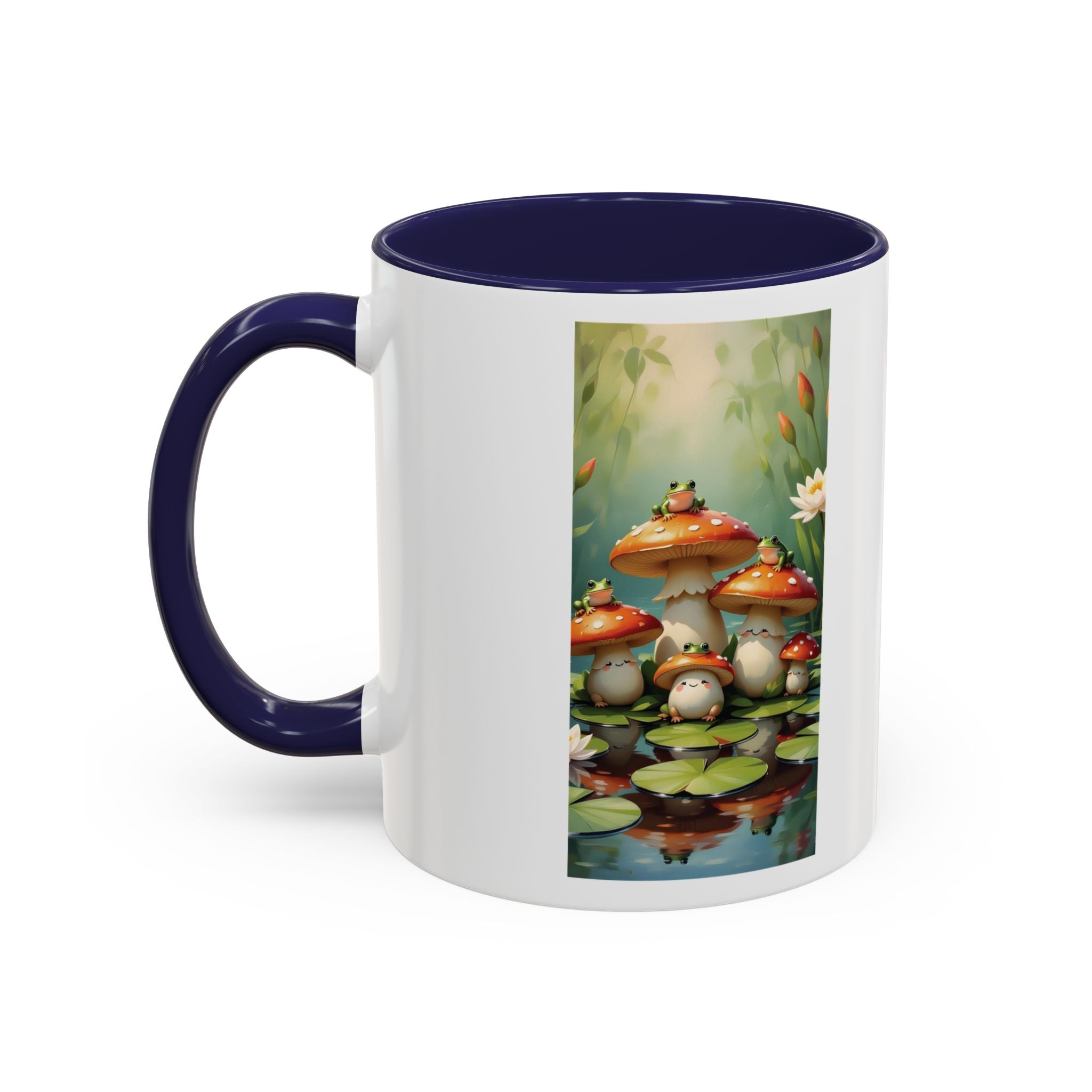 Mushroom Pond Coffee Mug — Whimsical Toadstool Accent Ceramic Mug
