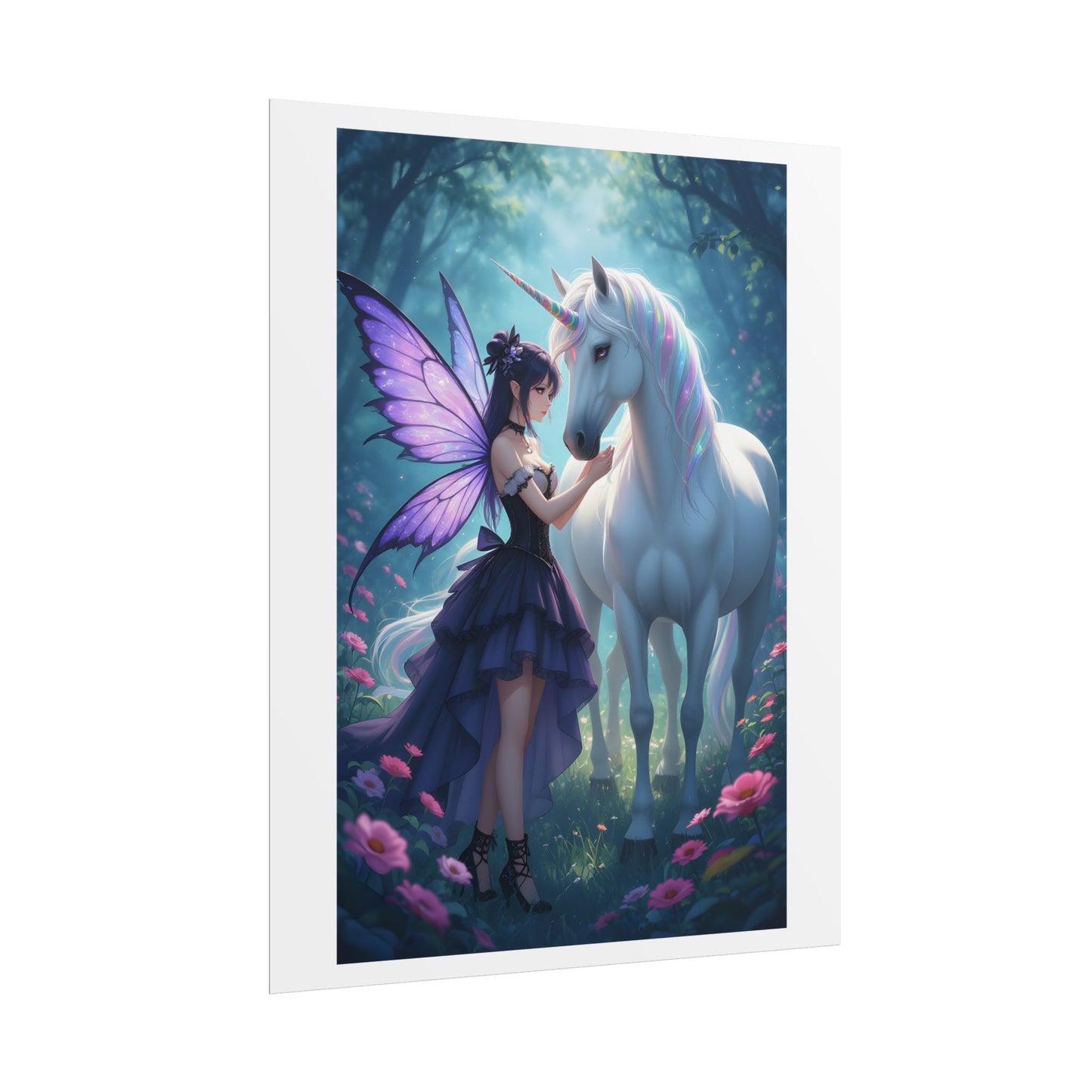 Unicorn & Fairy Poster - Fantasy Rolled Art Print for Kids & Teens